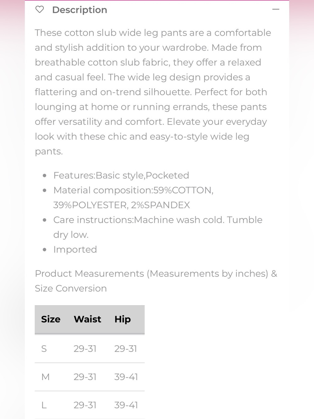 New Arrival Cotton Slub Wide Leg Pants – Dusty Blue Various Sizes by Zenana - Picture 4 of 5